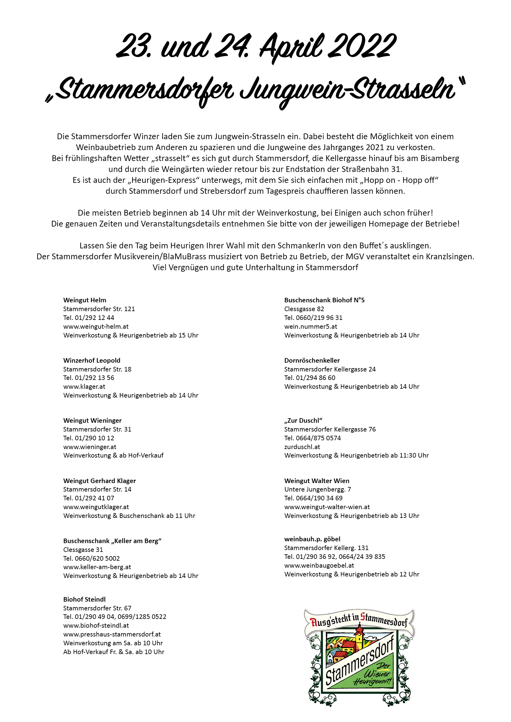 Stammersdorfer Jungwein Strasseln 2022