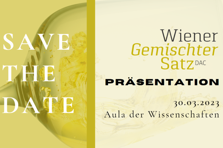 Save the date - Wiener Gemischter Satz DAC Präsentation am 30. März 2023 in der Aula der Wissenschaften